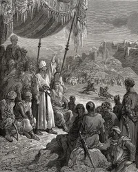 En vänskapsturnering under det tredje korståget 1189, illustration från 